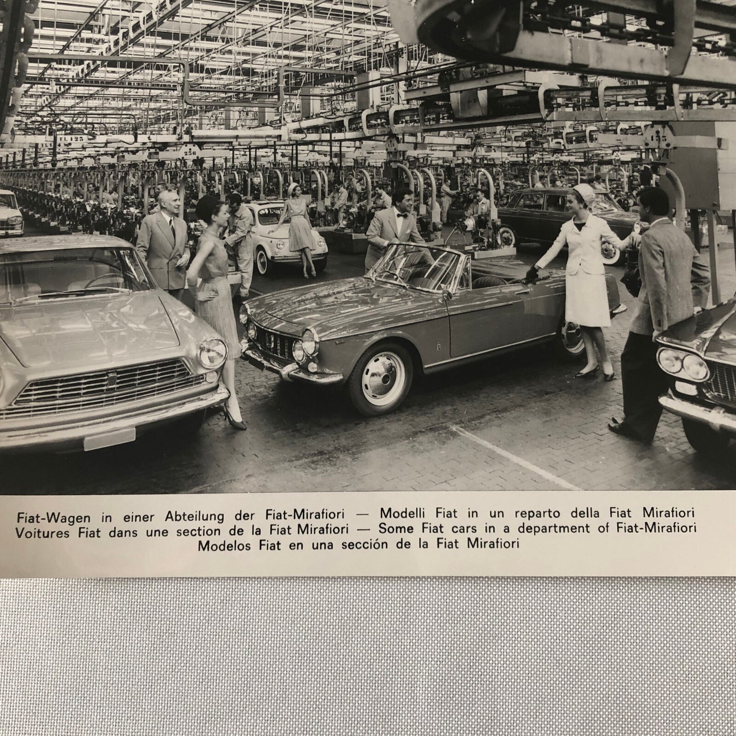 Vintage Fiat Factory Press Photo Photograph Fiat 1600 Cabriolet 500