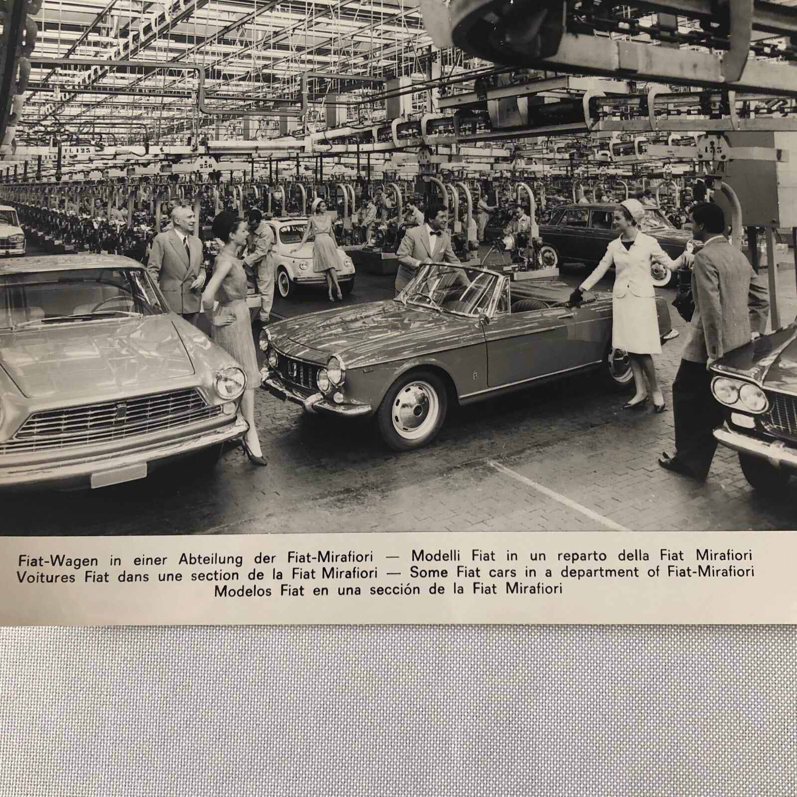 Vintage Fiat Factory Press Photo Photograph Fiat 1600 Cabriolet 500