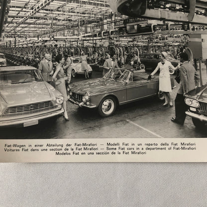 Vintage Fiat Factory Press Photo Photograph Fiat 1600 Cabriolet 500
