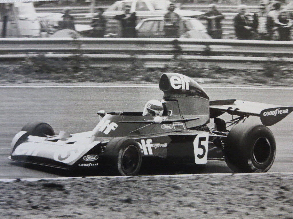 Vintage 1973 Dutch Grand Prix Racing Photograph Photo - Jackie Stewart Tyrrell 
