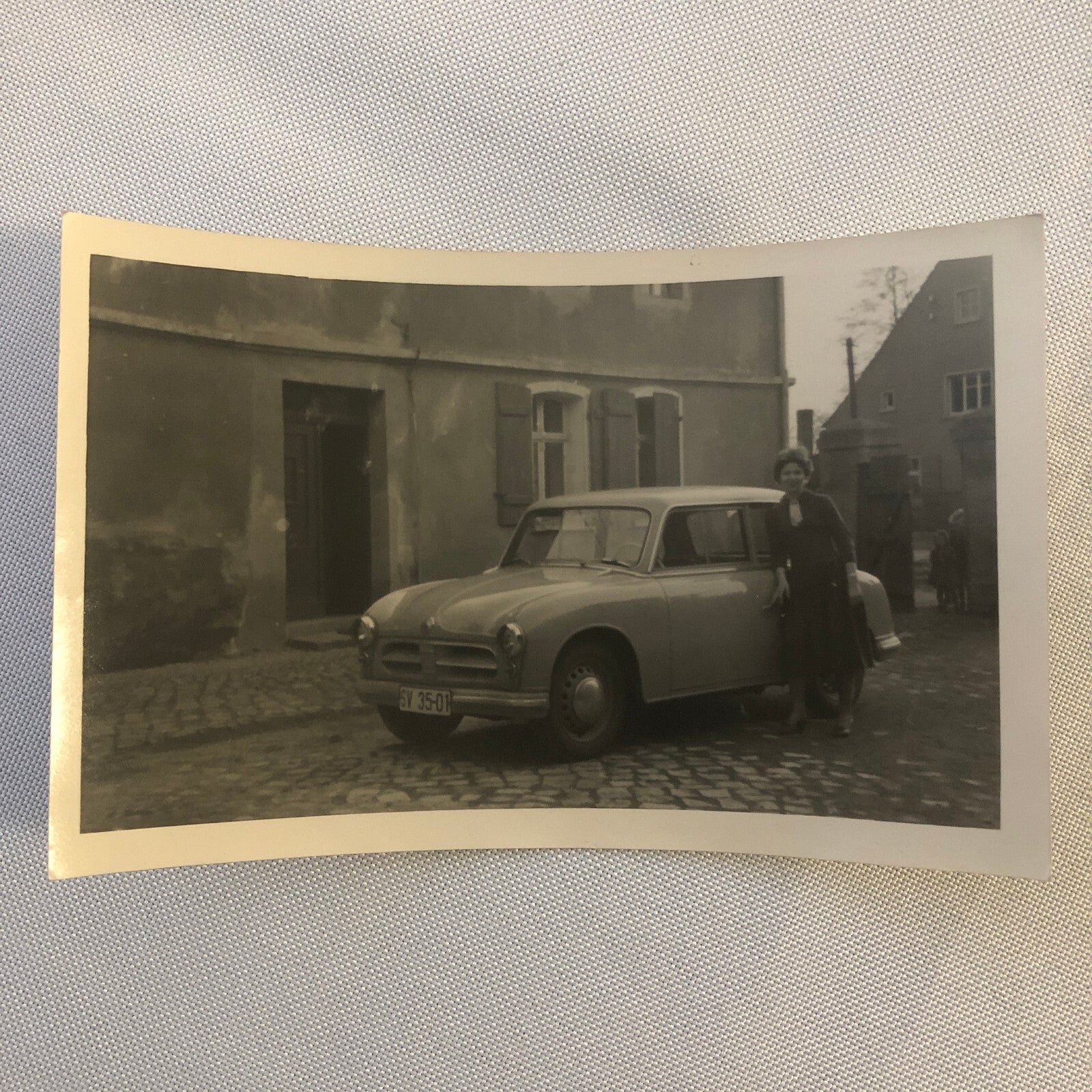 Vintage Photo Photograph Snapshot Lot of 2 Woman with Car Germany 1956 AL22SM1