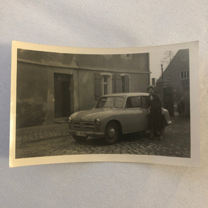 Vintage Photo Photograph Snapshot Lot of 2 Woman with Car Germany 1956 AL22SM1