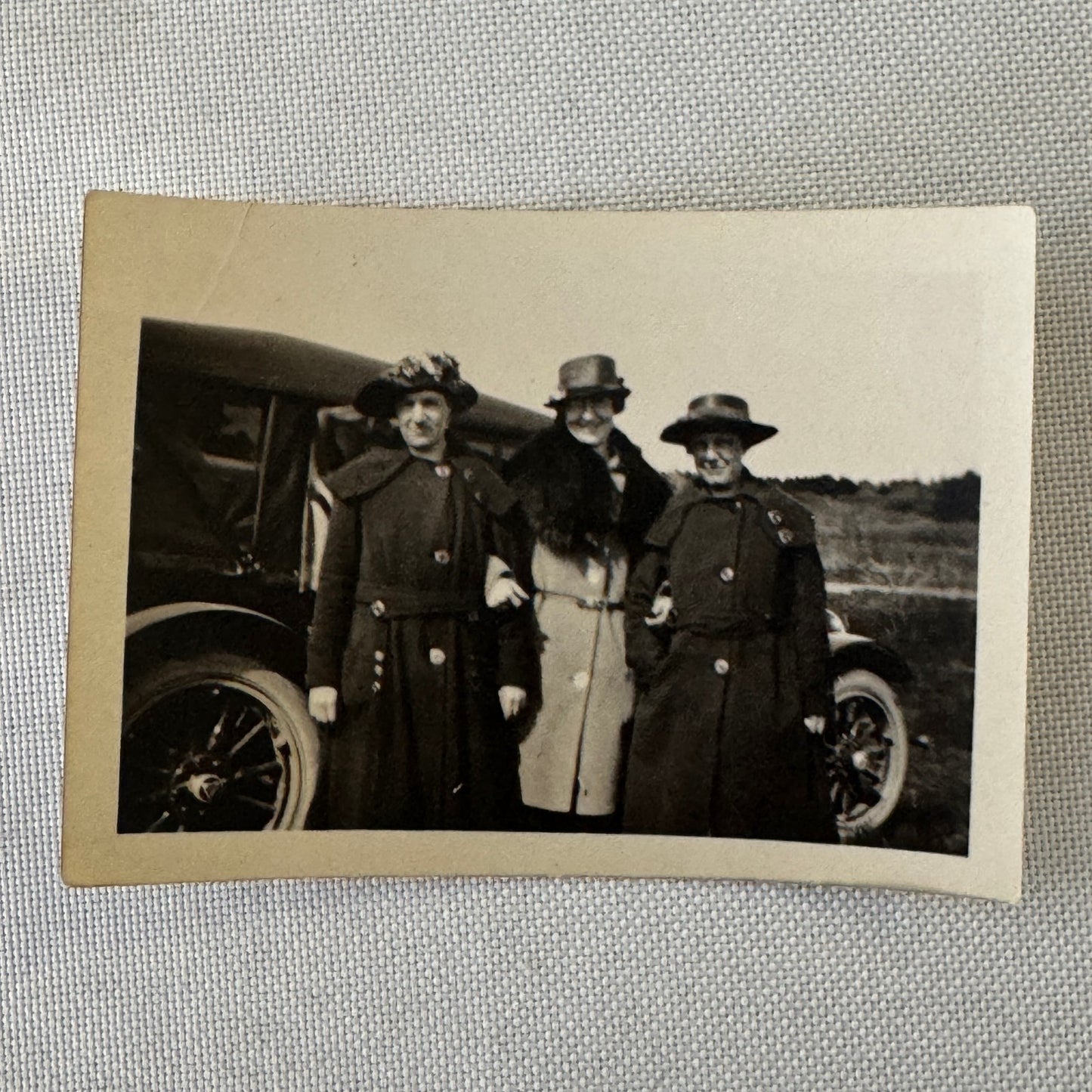 Vintage Car Photo Photograph Print Women with Automobile Snapshot