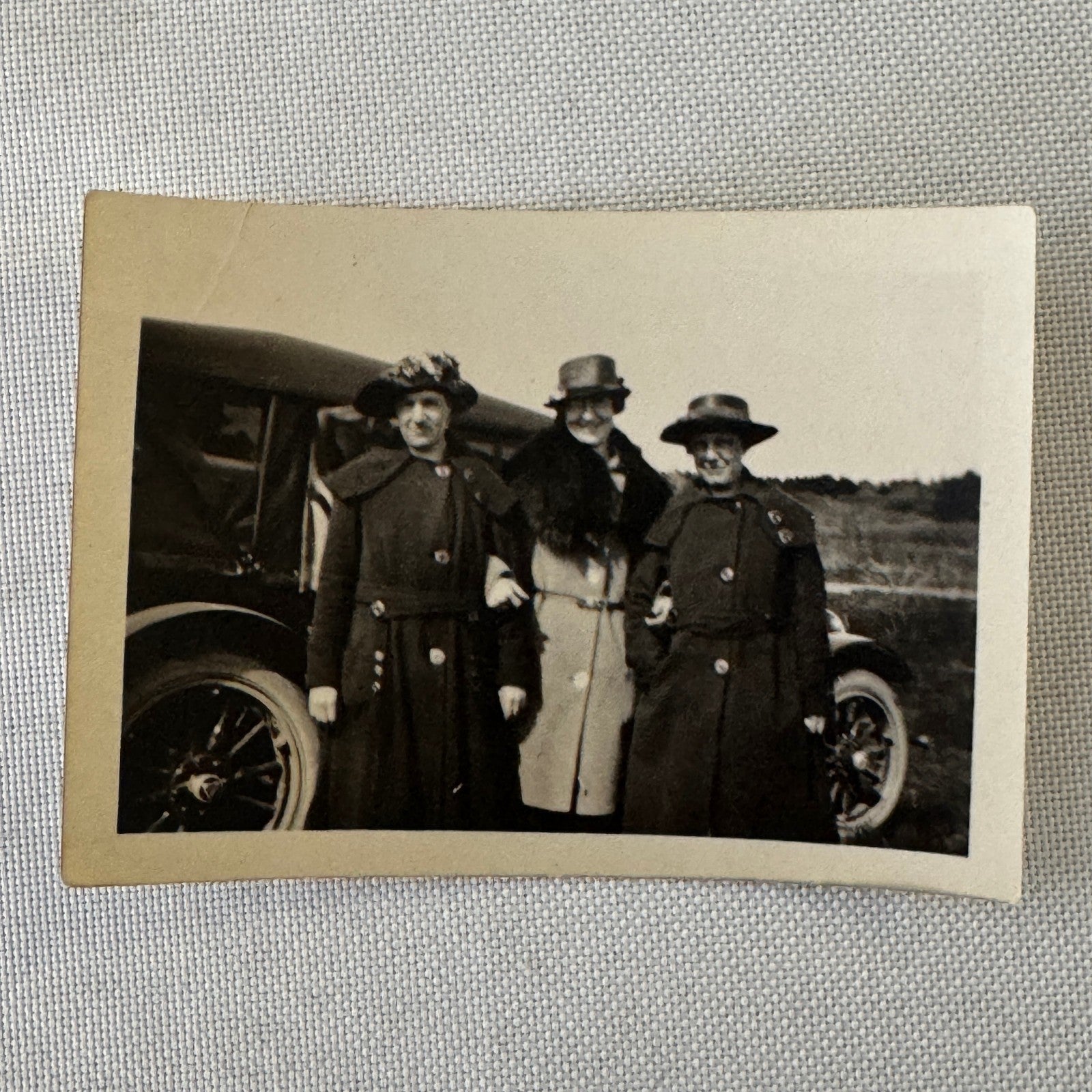 Vintage Car Photo Photograph Print Women with Automobile Snapshot