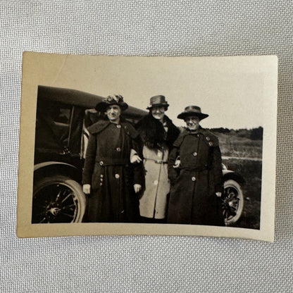 Vintage Car Photo Photograph Print Women with Automobile Snapshot