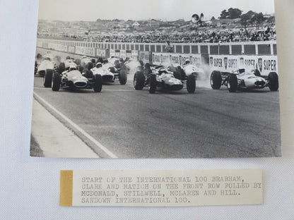 Vintage 1965 Racing Photograph Photo - Jim Clark Jack Brabham Bruce McLaren +