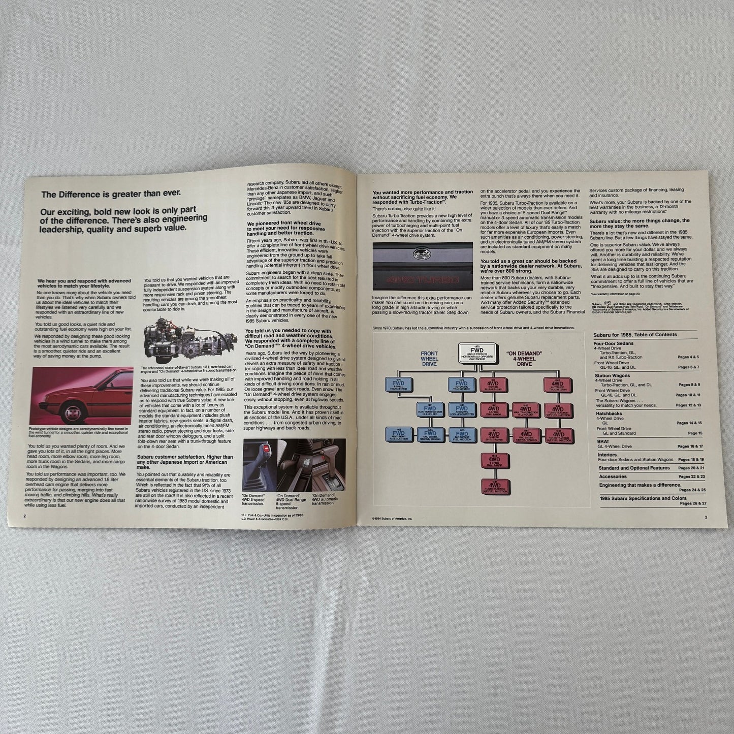 1985 Subaru Car Sales Brochure Catalog Advertising Turbo GL STD DL Wagon Brat +