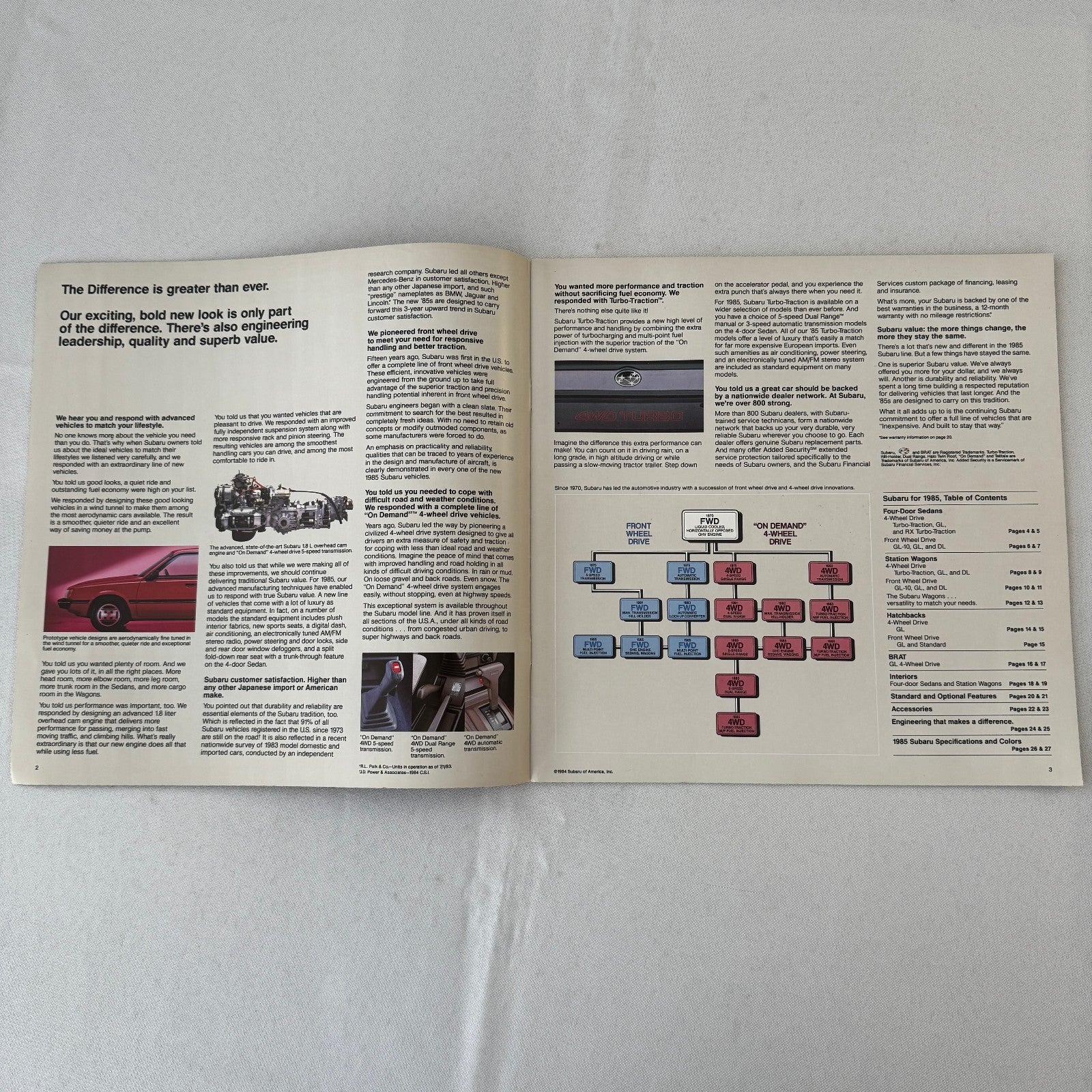 1985 Subaru Car Sales Brochure Catalog Advertising Turbo GL STD DL Wagon Brat +