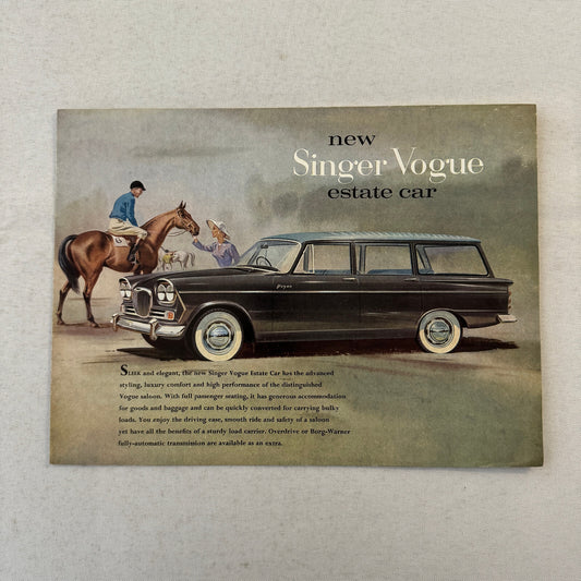 Singer Vogue Estate Car Station Wagon Sales Brochure Catalog Advertising Vintage