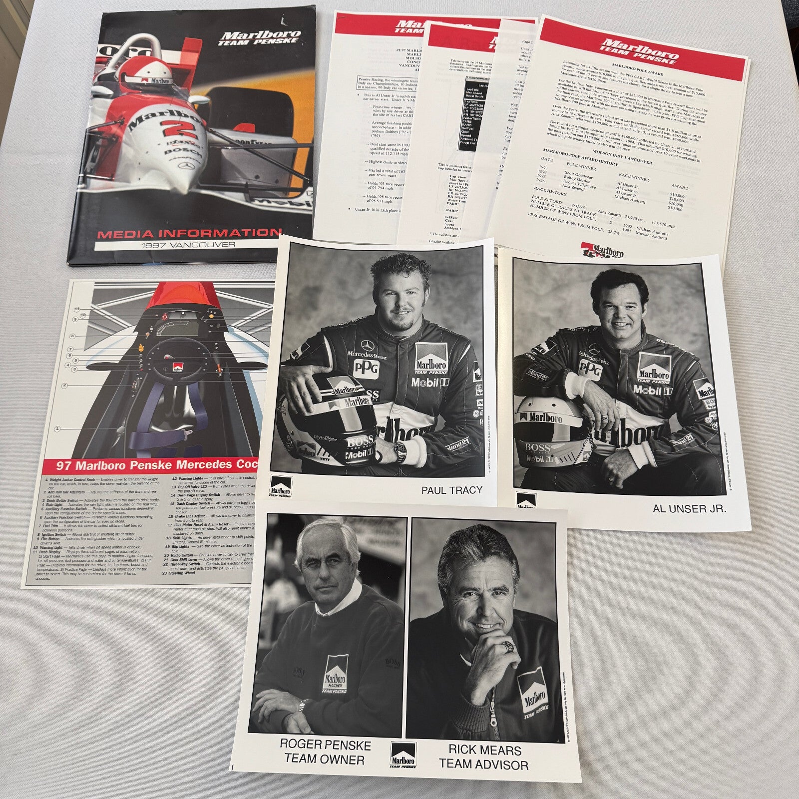 1997 CART Marlboro Team Penske Racing Press Kit Paul Tracy Al Unser Jr