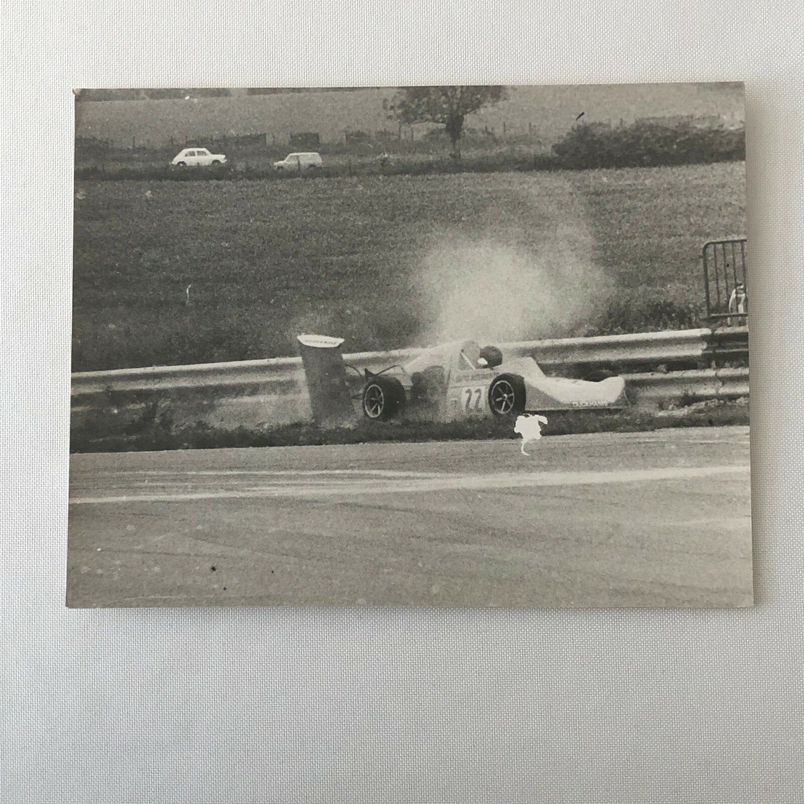 Vintage Racing Car Crash Photo Photograph Print 1974