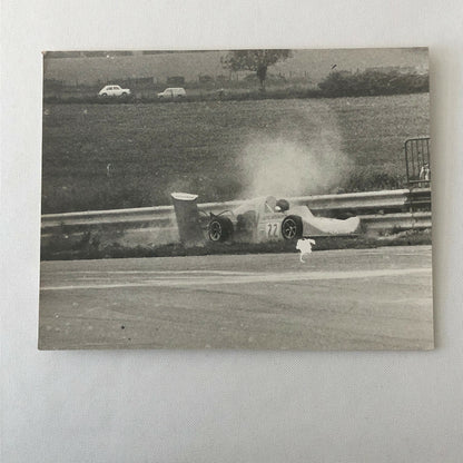 Vintage Racing Car Crash Photo Photograph Print 1974