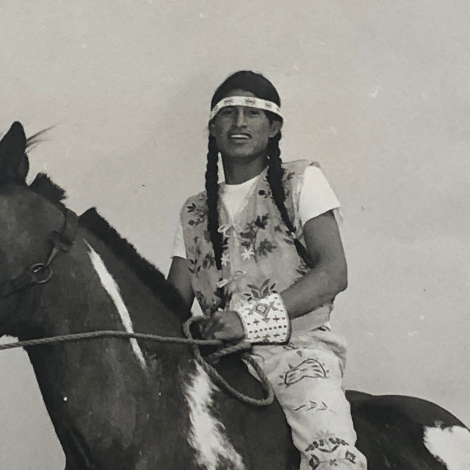 Native American Indian Aboriginal Man on Horseback Circus Photo Photograph