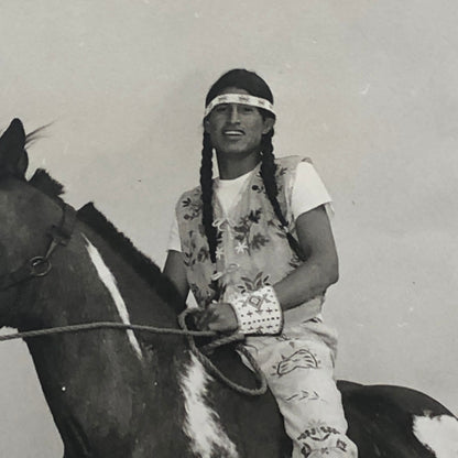 Native American Indian Aboriginal Man on Horseback Circus Photo Photograph