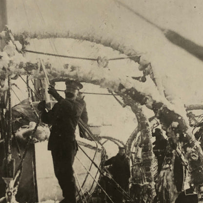 Press Photo Photograph Japanese Military Cruiser Boat Ship Sailors Shabghaikan