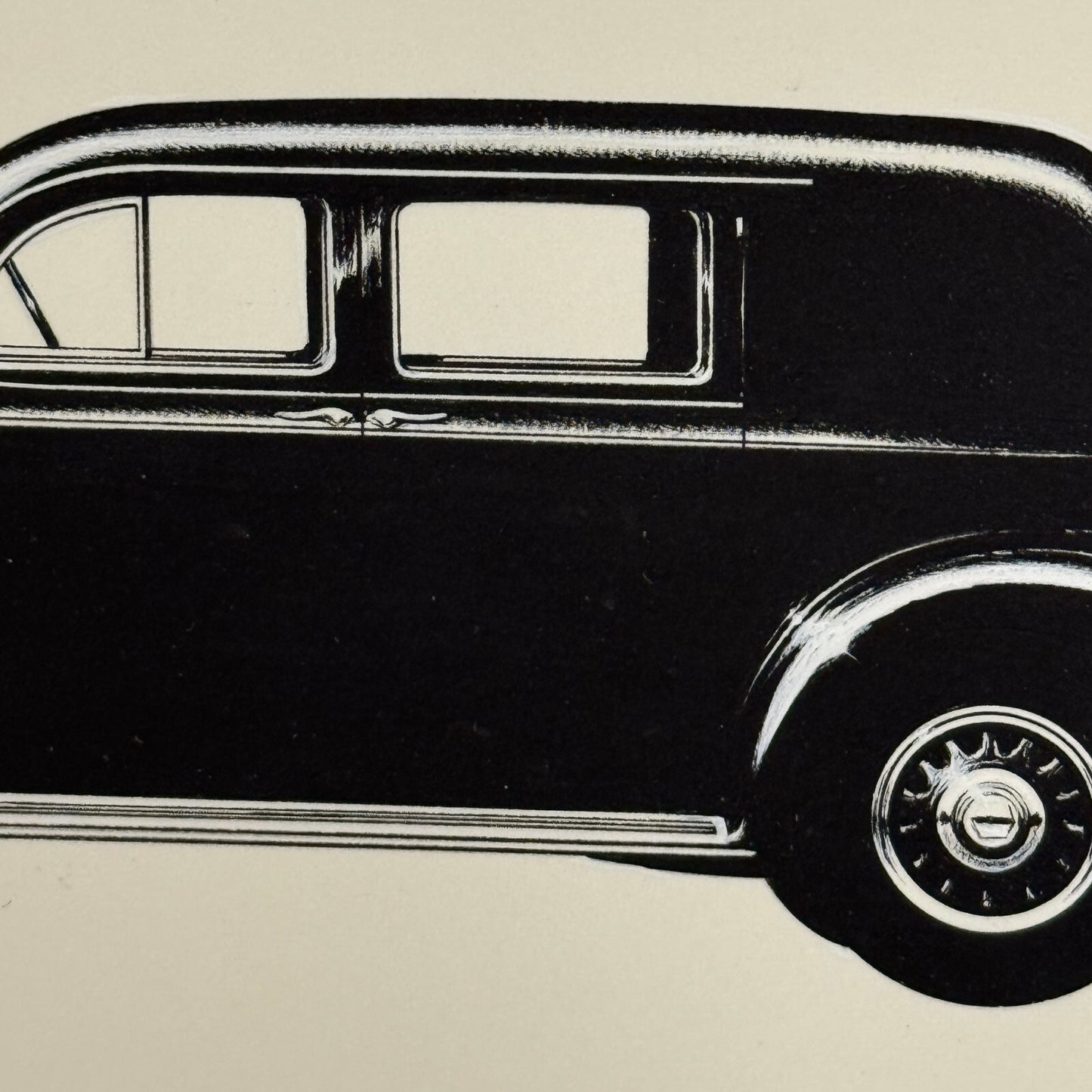 1937 Pierce Arrow Formal Sedan Car Illustration Art Drawing Vintage Miniature