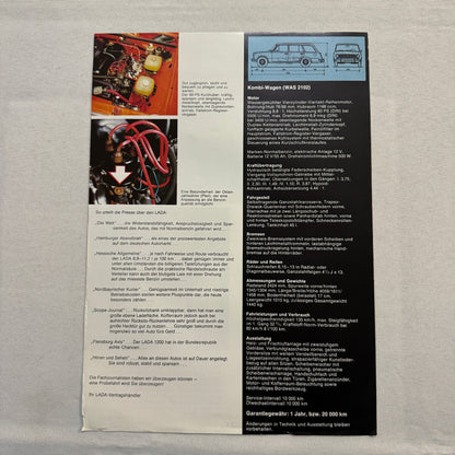 Lada 1200 Kombi Wagon Car Sales Brochure Catalog Advertising German Text Vintage