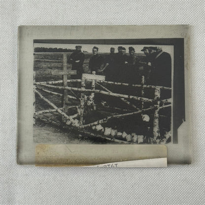 Quentin Roosevelt Antique Glass Plate Lantern Slide 1918 Grave Cemetery