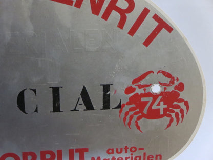 Vintage 15e Krabbenrit OFFICIAL Car Club Rally Plate Plaque Sign 