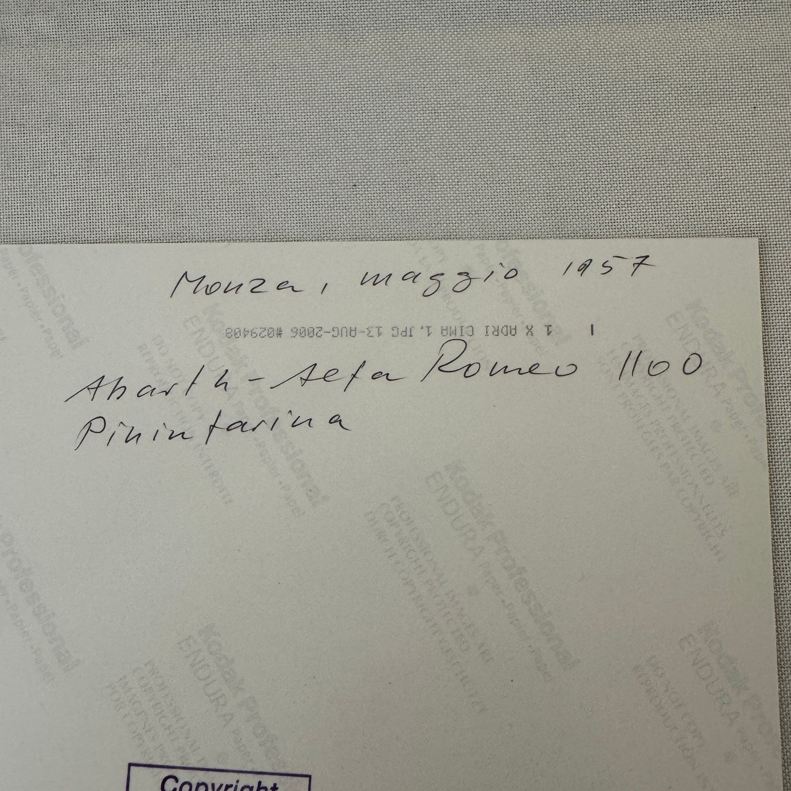 Abarth Alfa Romeo 1100 Pininfarina at Monza 1957 Vintage Photo Modern Print