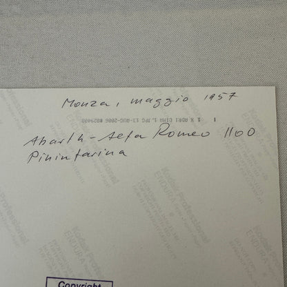 Abarth Alfa Romeo 1100 Pininfarina at Monza 1957 Vintage Photo Modern Print