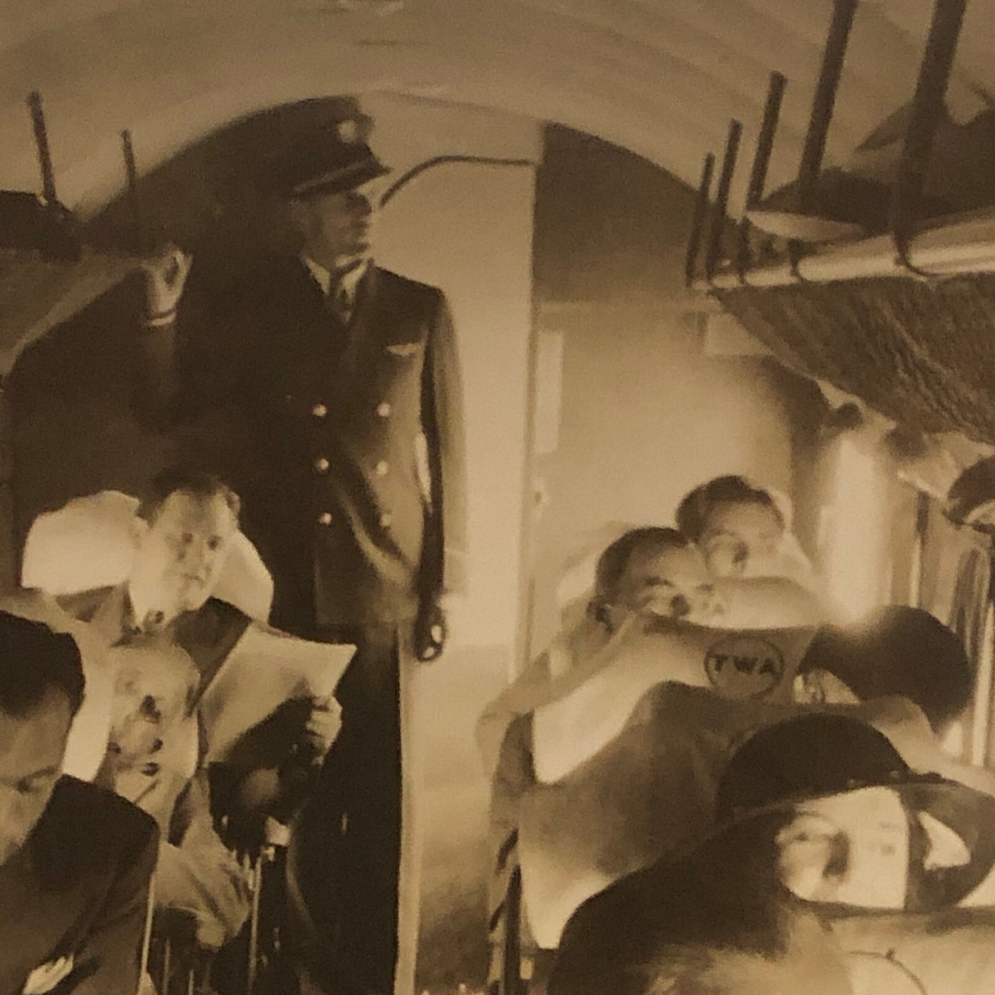TWA Airline Airplane Passengers Smoking Plane Aircraft Vintage Photo Max Karant