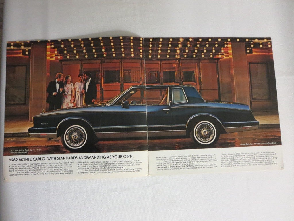 1982 Chevrolet Chevy Monte Carlo Sales Brochure Catalog