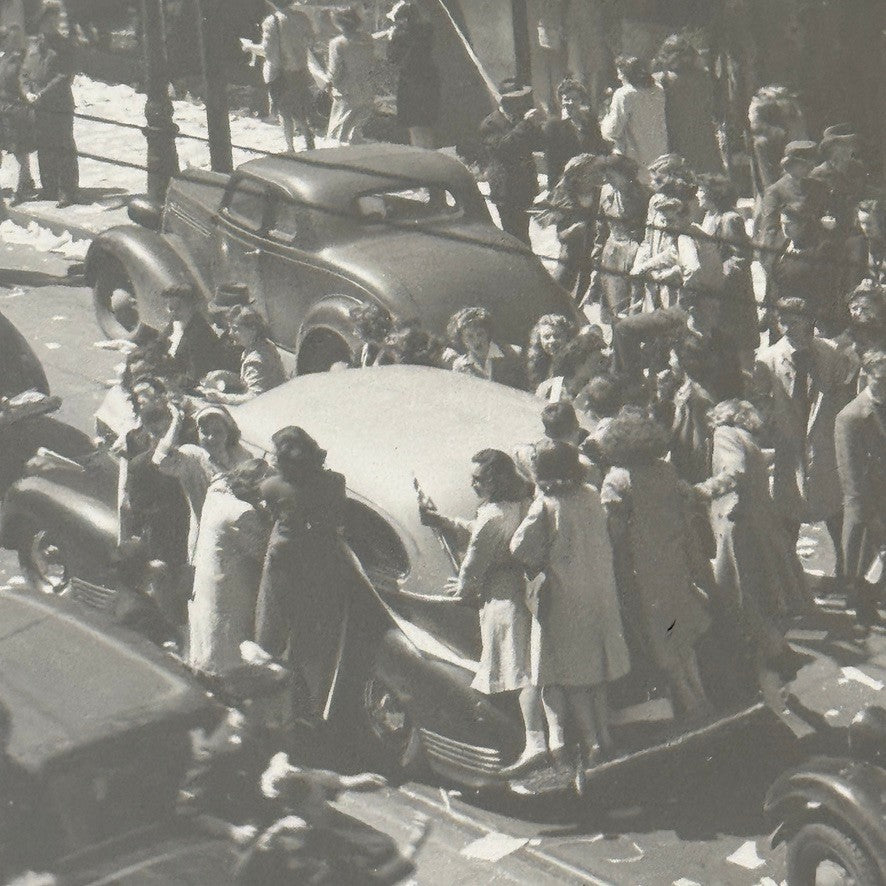 Vintage VE Day Celebration New York Times Square Photo Photograph Modern Print