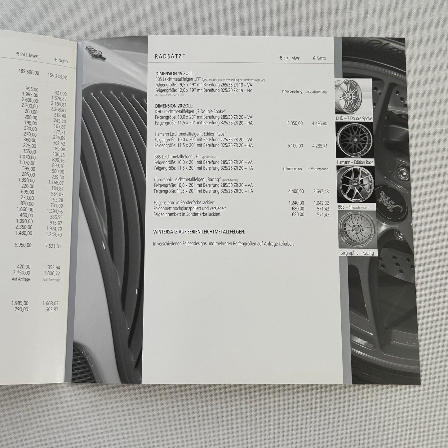 2009 Wiesmann Roadster MF5 Brochure Catalog Sports Car GERMAN Text