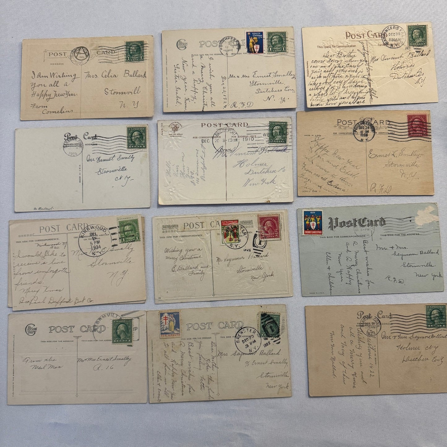 Antique Christmas & New Years Postcard Collection Lot Birds Flowers Xmas 100+