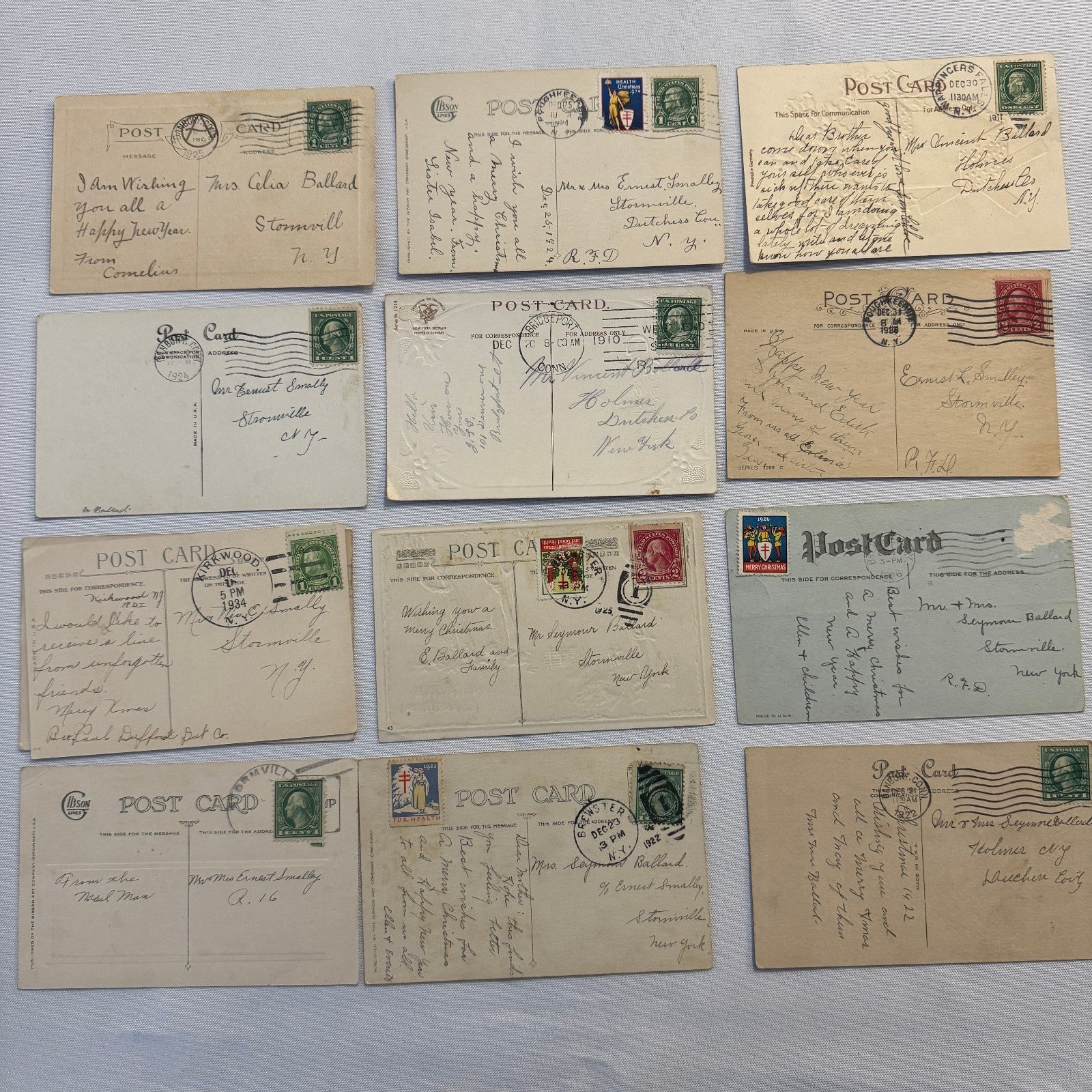 Antique Christmas & New Years Postcard Collection Lot Birds Flowers Xmas 100+