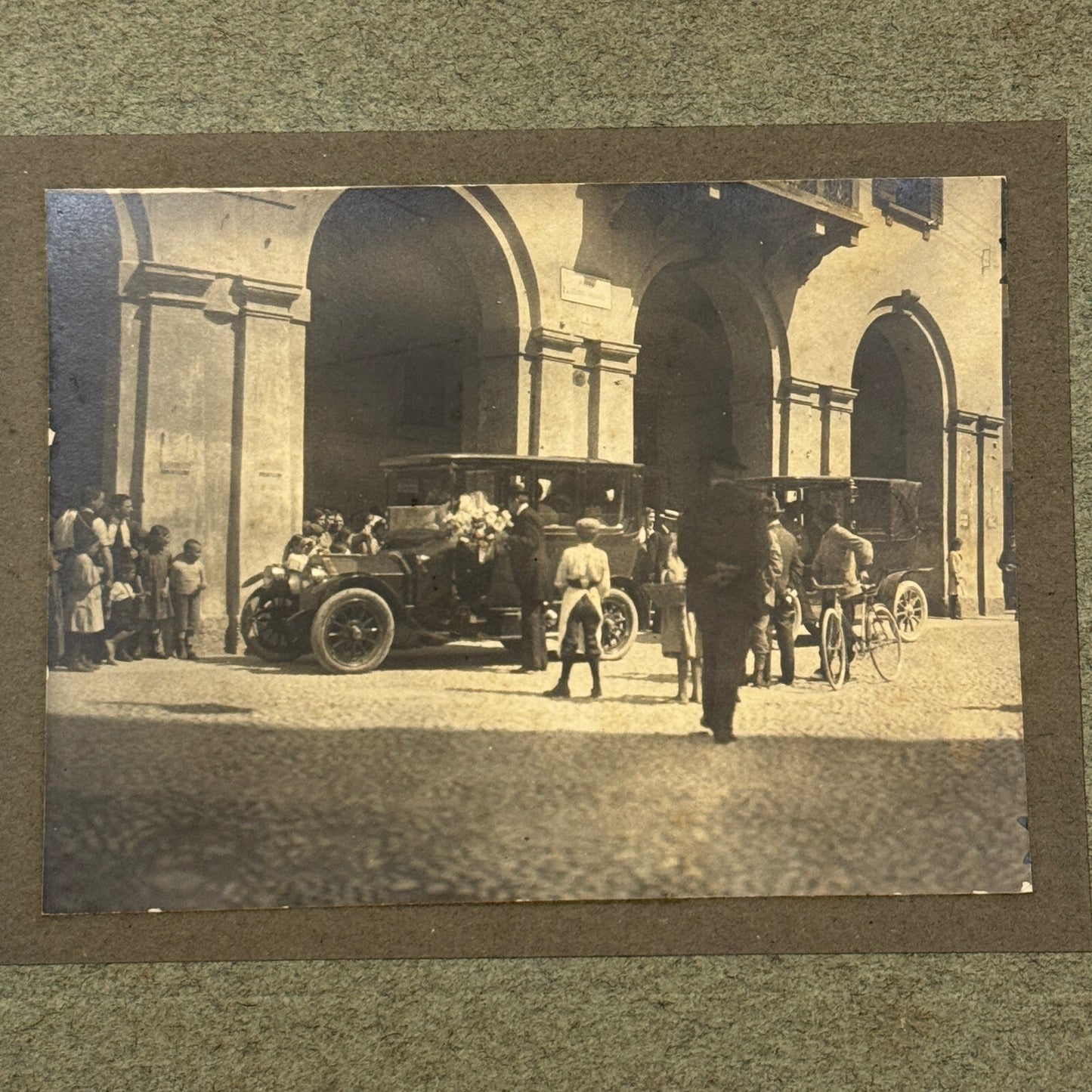 Vintage Photograph Photo People with Early Automobile Car