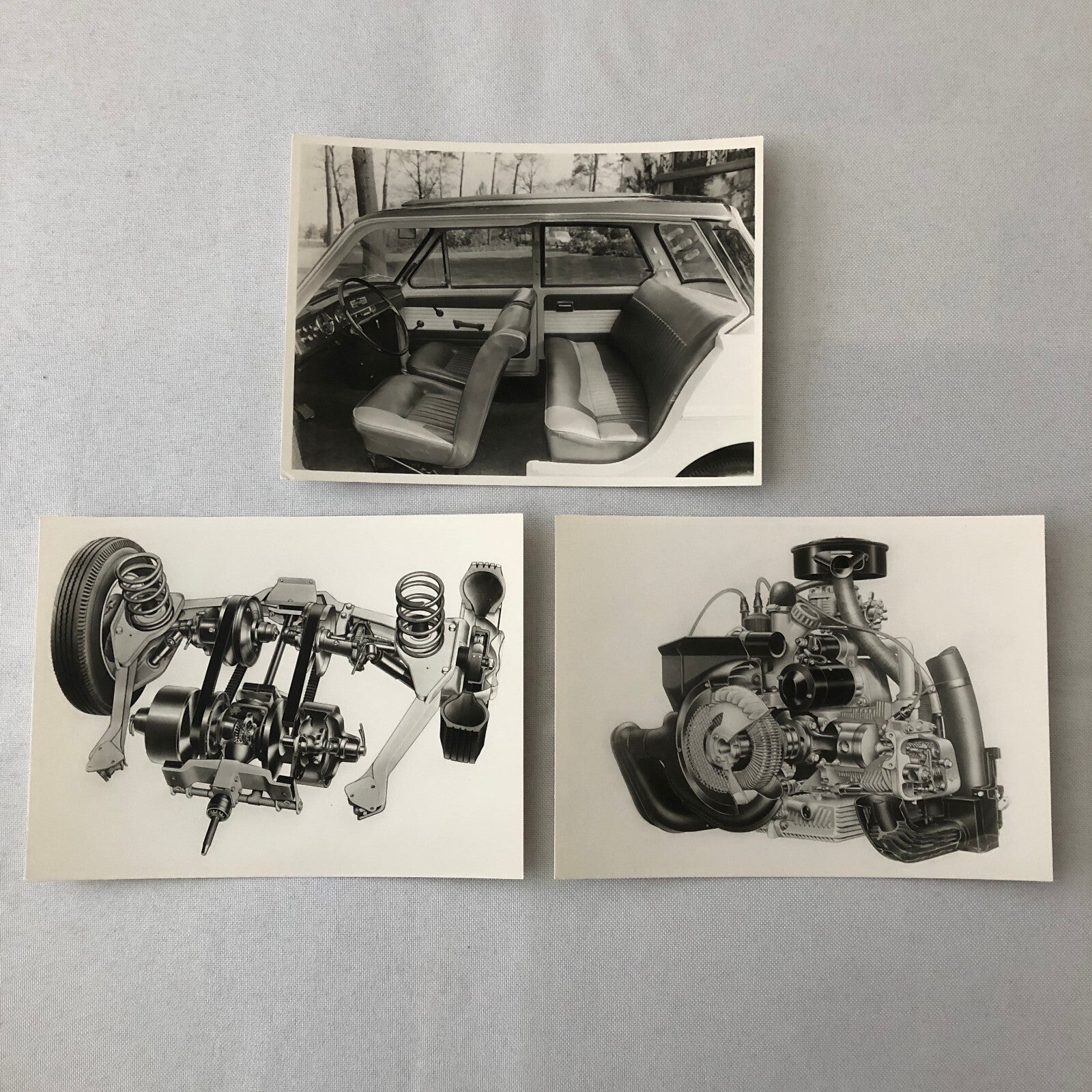 Vintage Car Part and Interior Photo Photograph Lot of 3x European Unknown Model