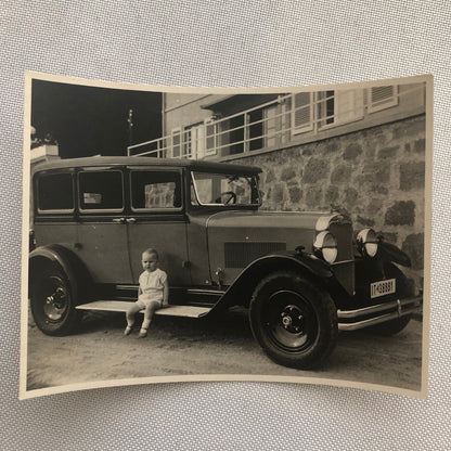 Vintage Photo Photograph Lot Baby Child with Wanderer Car 1930 AL22SM1