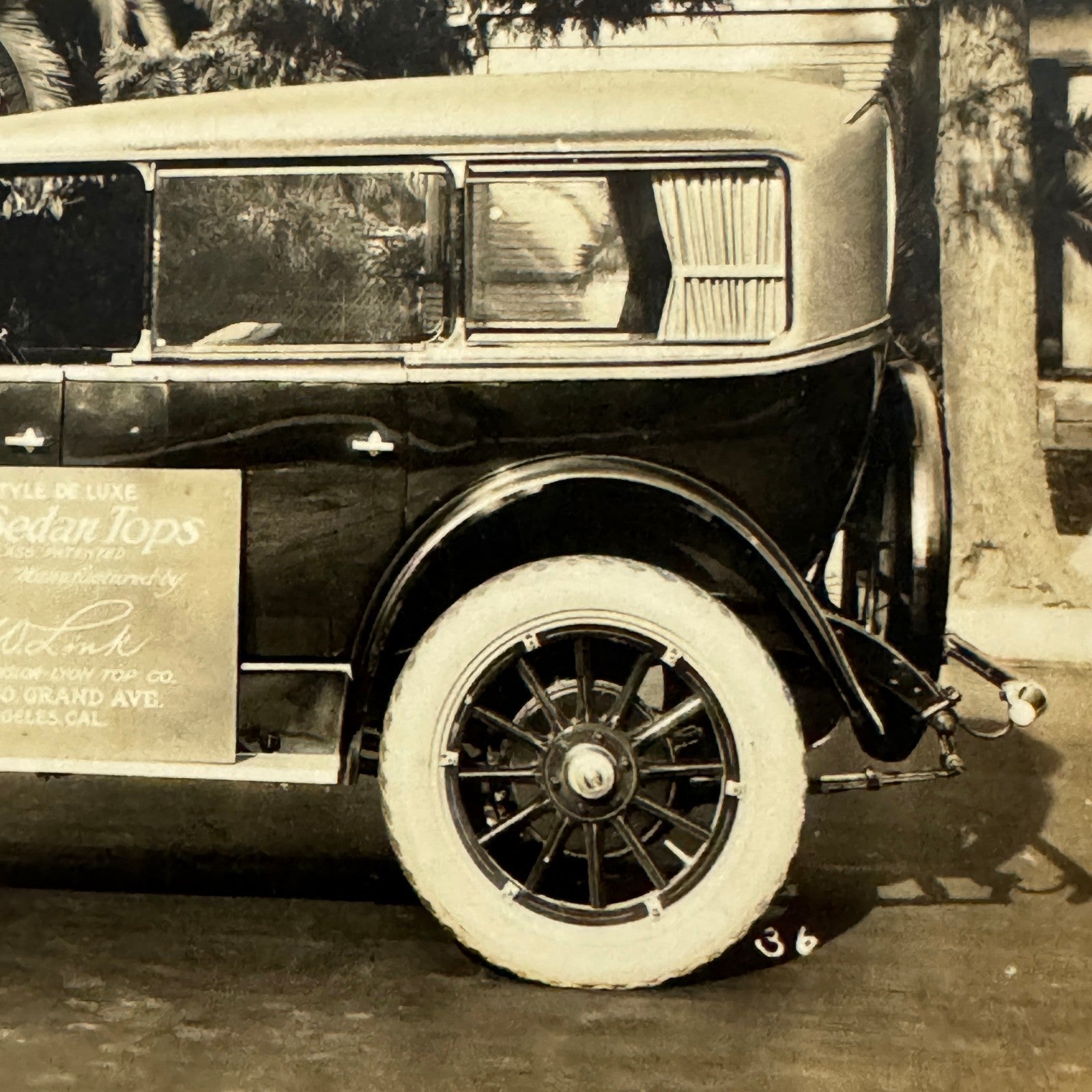 Charles W Link Vintage Automobile Car Sedan Top Real Photo Postcard RPPC Antique