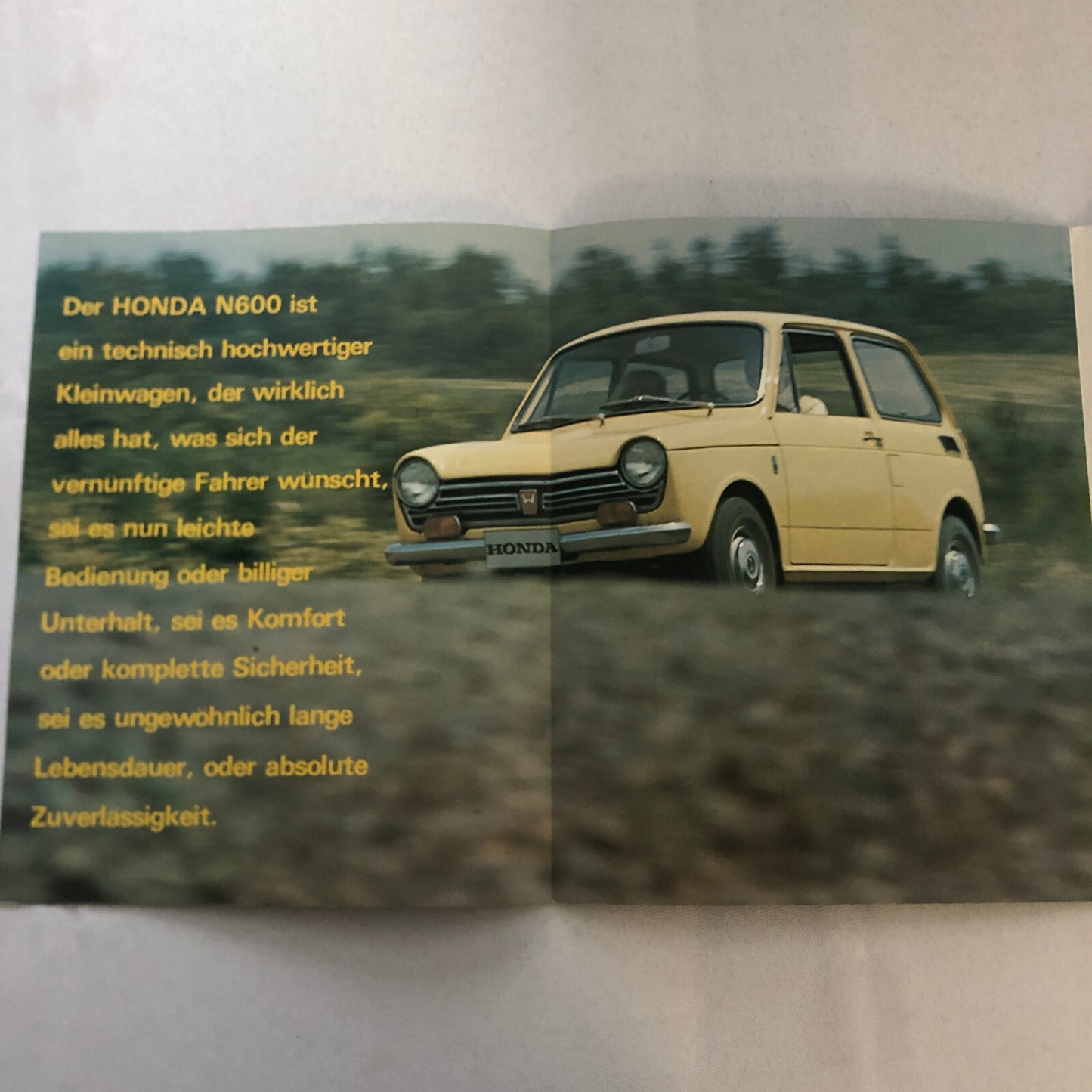 Honda N600 Touring Car Sales Brochure Catalog GERMAN Text European Vintage