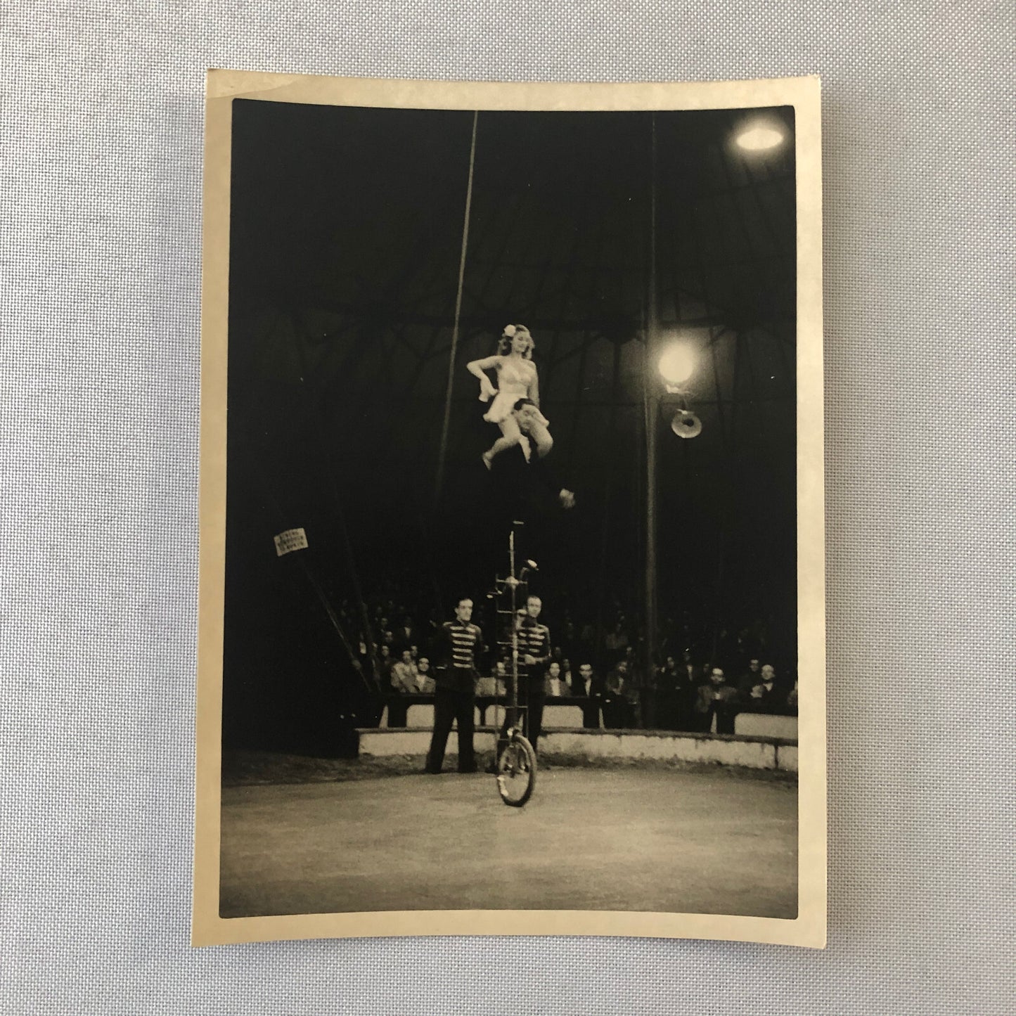 Circus Performer Unicycle Balancing Act Vintage Photo Photograph 1952