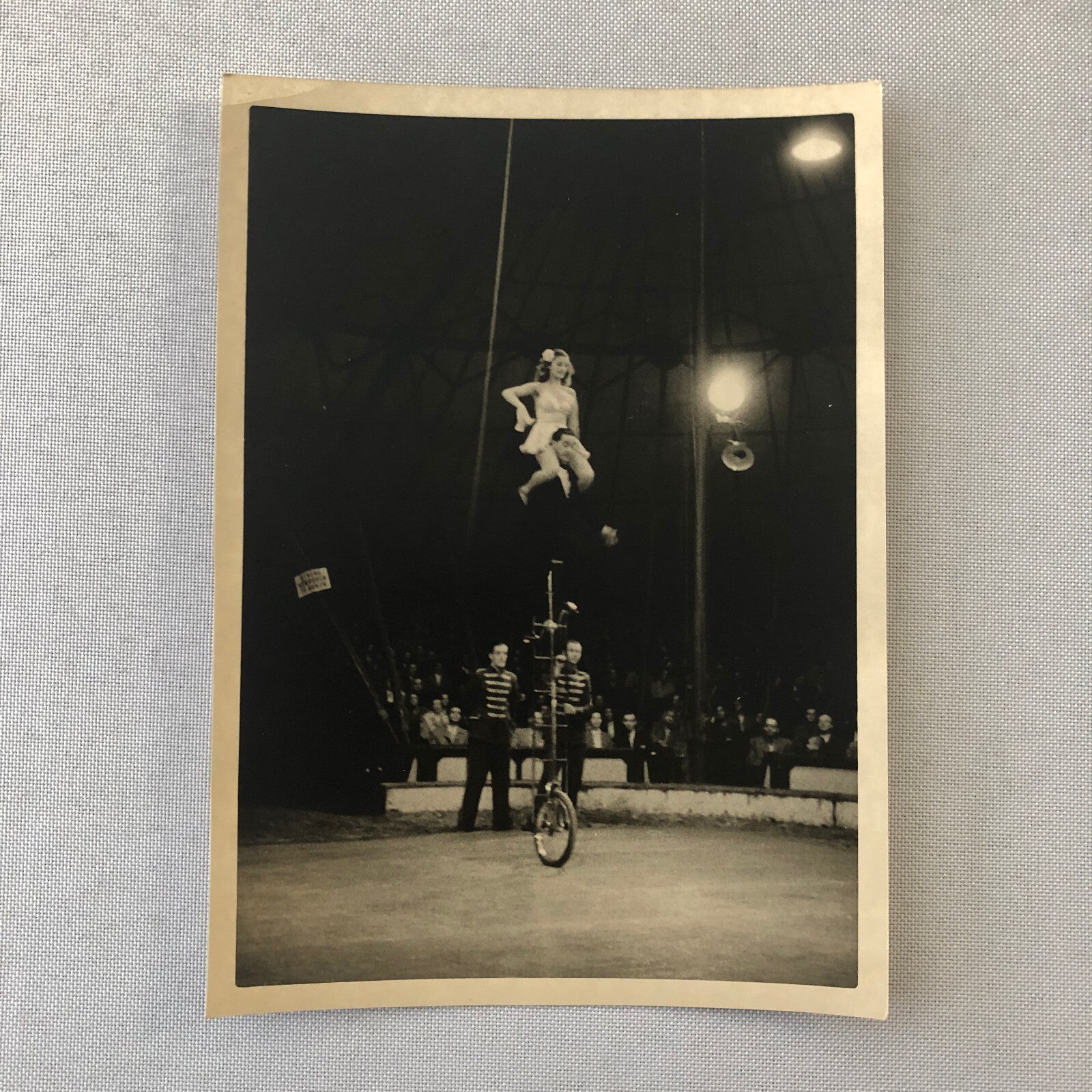 Circus Performer Unicycle Balancing Act Vintage Photo Photograph 1952