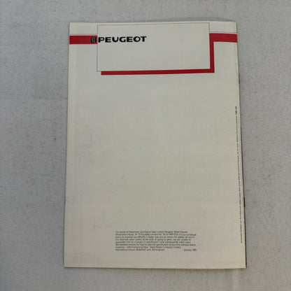 1985 Peugeot GTI Hot Hatch Car Sales Brochure Catalog European