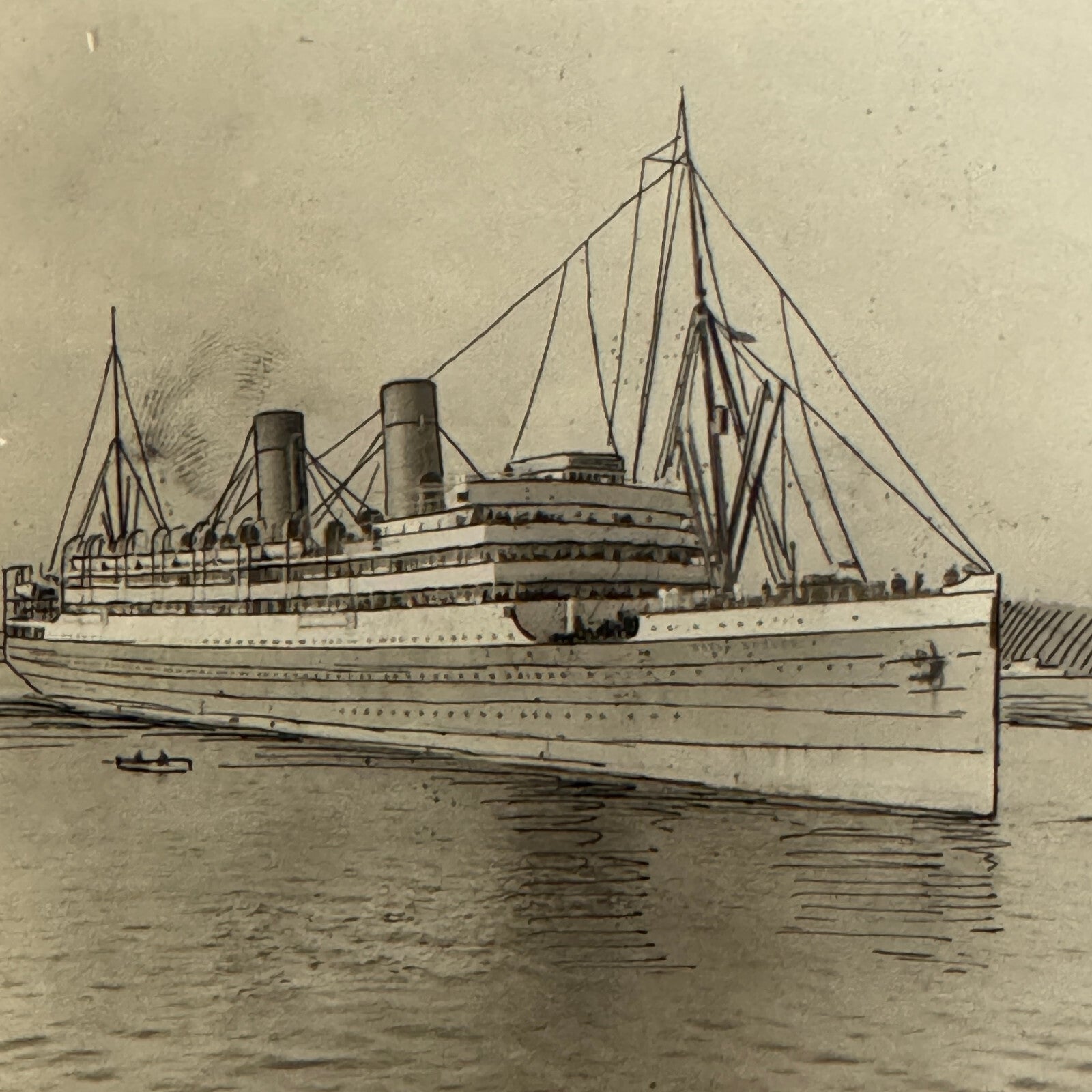Vintage Boat Photo Photograph Royal Eduouard Steamer Steam Ship
