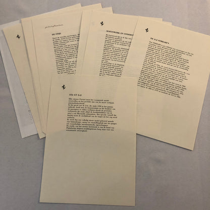 Ferrari 456GT 2+2 Car Press Kit Brochure Photos Original 456 GT DUTCH TEXT