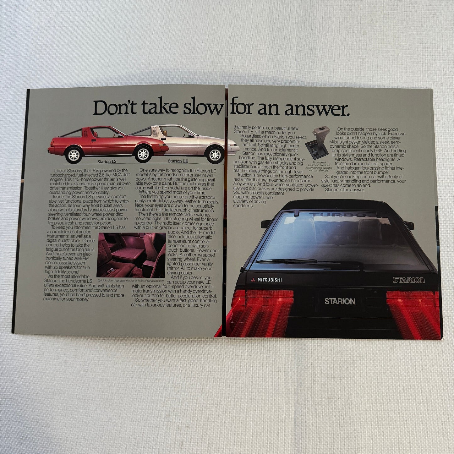 1985 Mitsubishi Starion Sports Car Sales Brochure Catalog Advertising