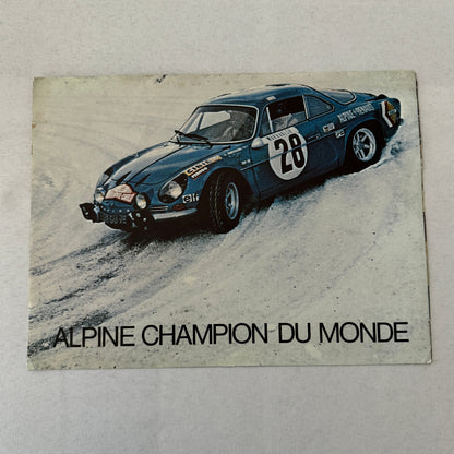 Renault Alpine Racing Car Sales Brochure Catalog Monte Carlo Rally Rallye FRENCH