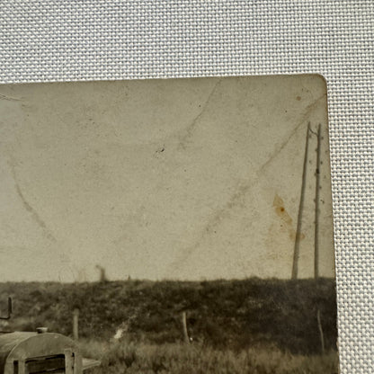 Vintage Real Photo Postcard RPPC Man with Early Automobile Car Vehicle French