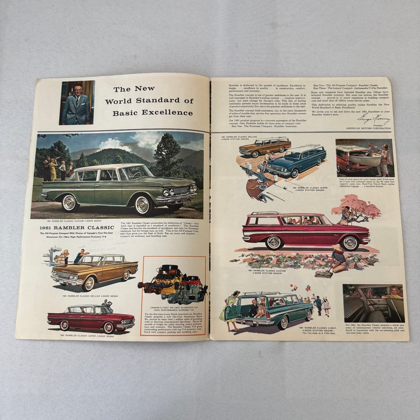 1961 Rambler Car Sales Brochure Catalog American Classic Ambassador V8 Canadian
