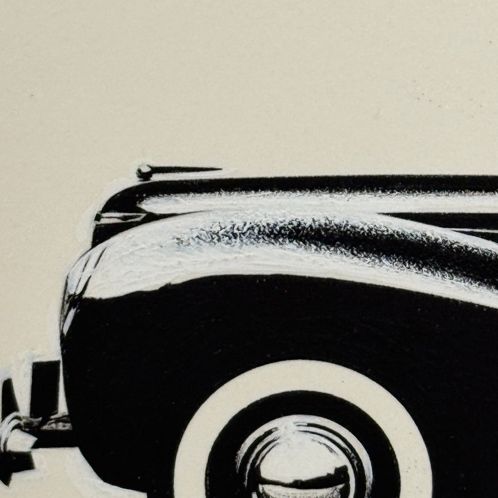 1940 Lincoln Continental Cabriolet Illustration Art Drawing Vintage Miniature