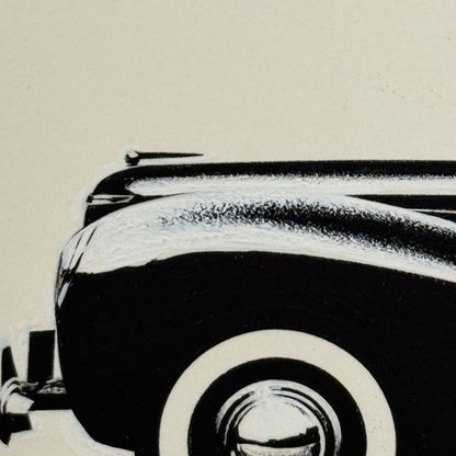 1940 Lincoln Continental Cabriolet Illustration Art Drawing Vintage Miniature