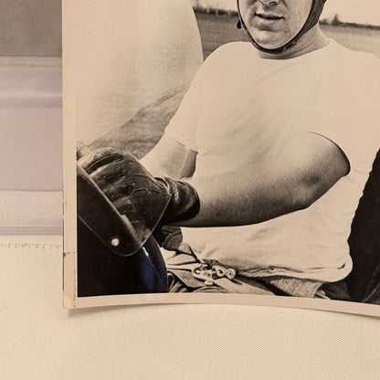 Vintage Racing Photo Photograph Joe Giba Driver in Car Helmet Goggles