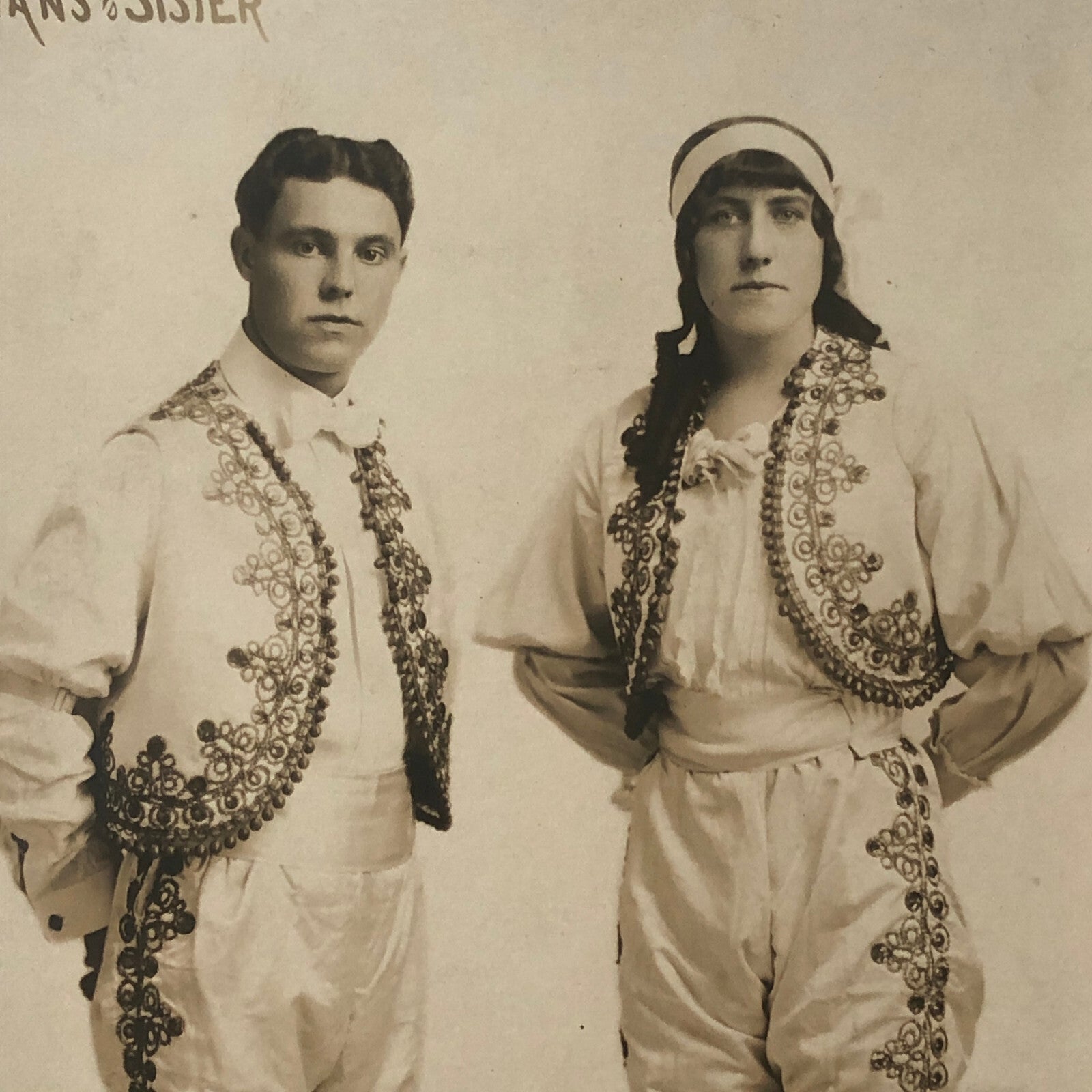 Circus Performer Dancer Acrobat Evans and Sister Photo Photograph Vintage