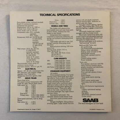 1984 Saab Car Sales Brochure Catalog Saab 900 900S Turbo 900 S